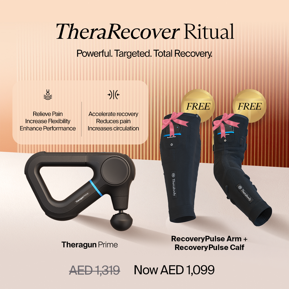 TheraRecover Ritual: Theragun Prime with free RecoveryPulse Arm and Calf.